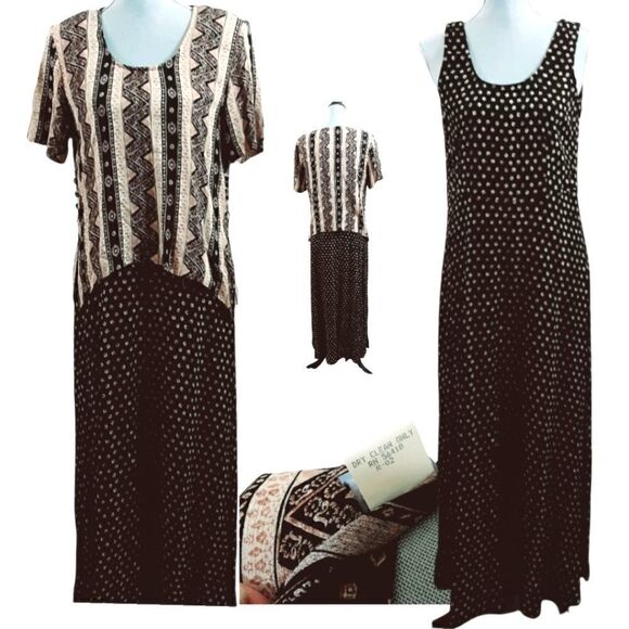 Rabbit, Rabbit,  Rabbit Sleeveless Maxi w/ Short Sleeve Crop Top Cover, Size 8M - Picture 1 of 2